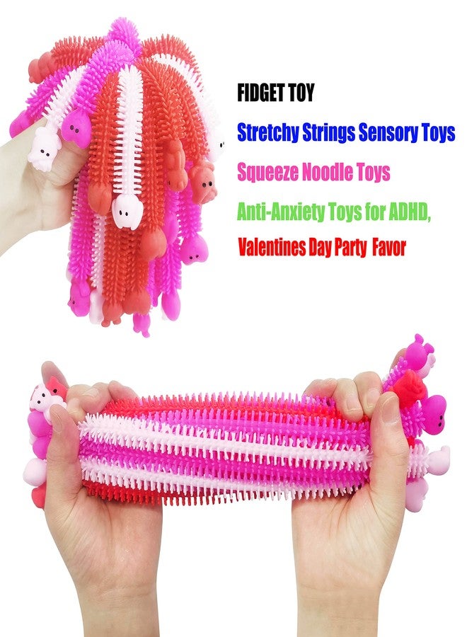 Holydeck 36 Pack Valentines Day Gifts Stretchy Strings Sensory Autism Toys Stretchy Fidget Toys Great for Kids Girls Boys Valentines Treat Bags Stress Relief Party Favors Gifts (Valentine's) - Image 2